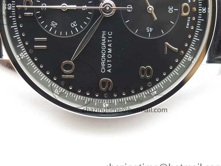 MIROTIME 0325 Portuguese Chrono IW371609 ZF 1:1 Best Edition Black Dial on Black Leather Strap A SmartChoice 7100